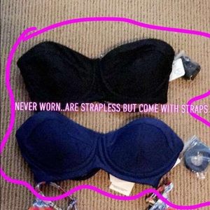 BLACK & BLUE PUSH UP BIKINI TOP!!! FITS S/M